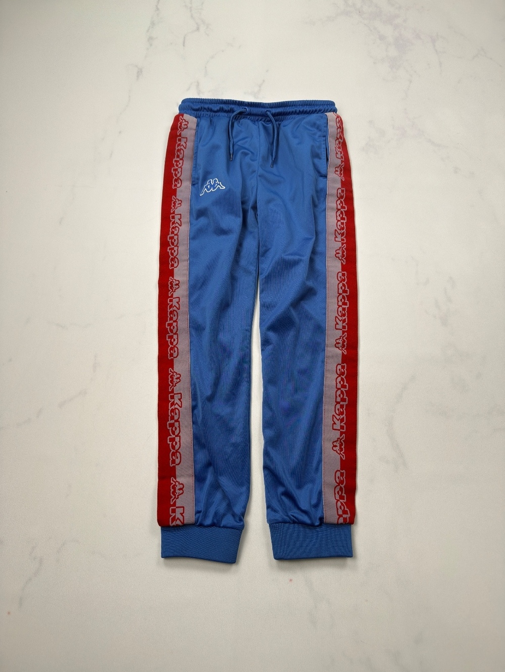 Kappa Tracksuit Pants Blue Retro Streetwear - Boys 10